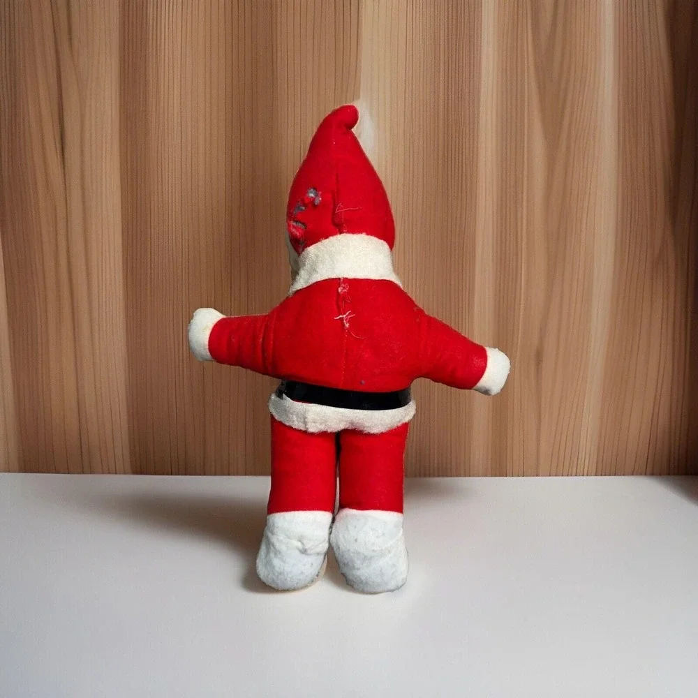 Vintage 13 inch Rubber Face Santa Claus Stuffed Body